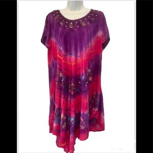 California women Parachute tie dye dress